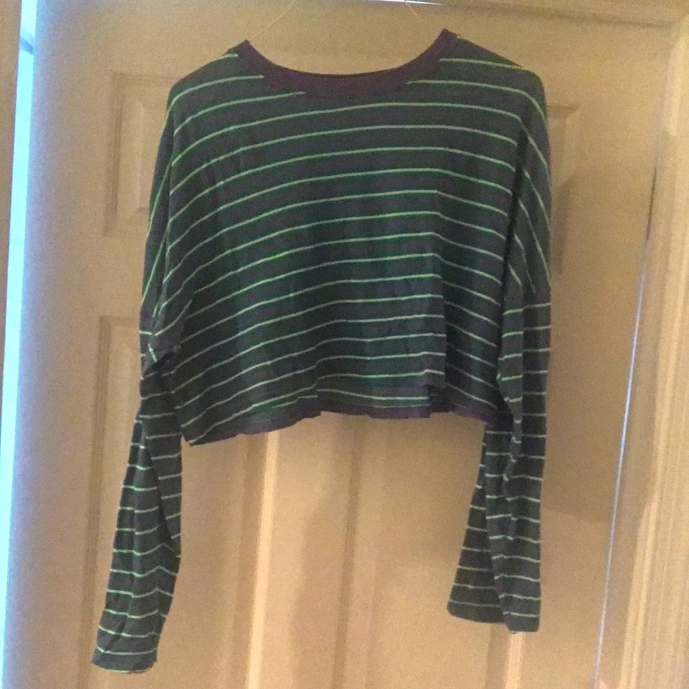 UO striped crop long sleeve